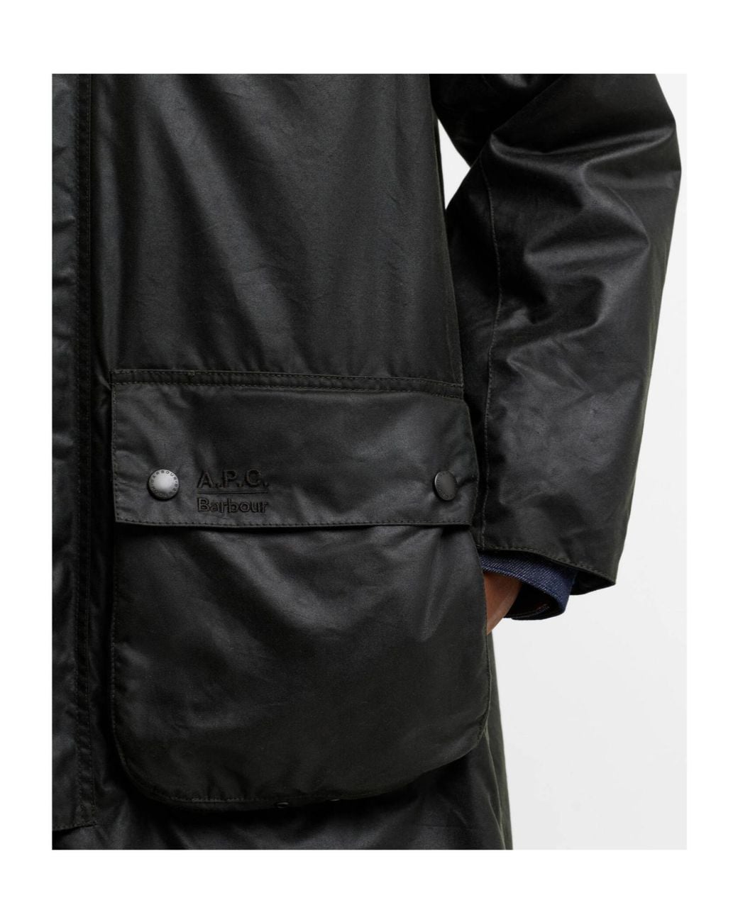 Barbour Black X A.P.C. Sugarlump Bedale Long Waxed Jacket for men
