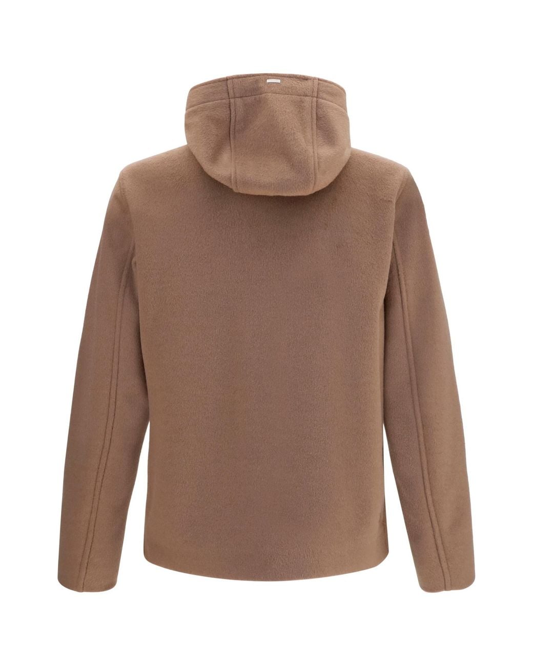 Herno Brown Button-Front Hooded Jacket for men