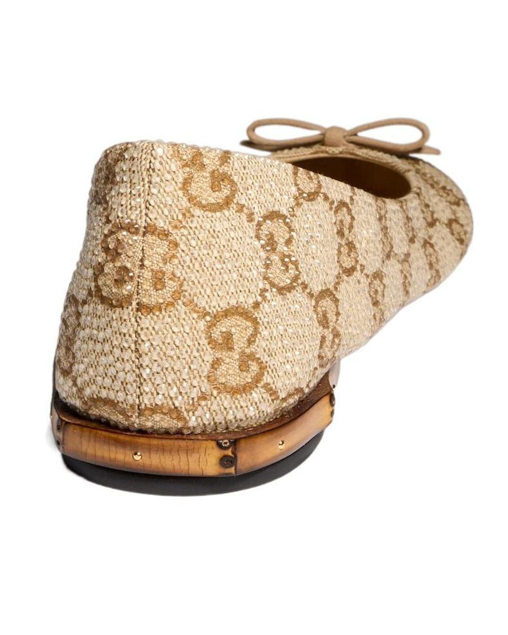 Gucci Natural Crystal Ballerina With Bamboo