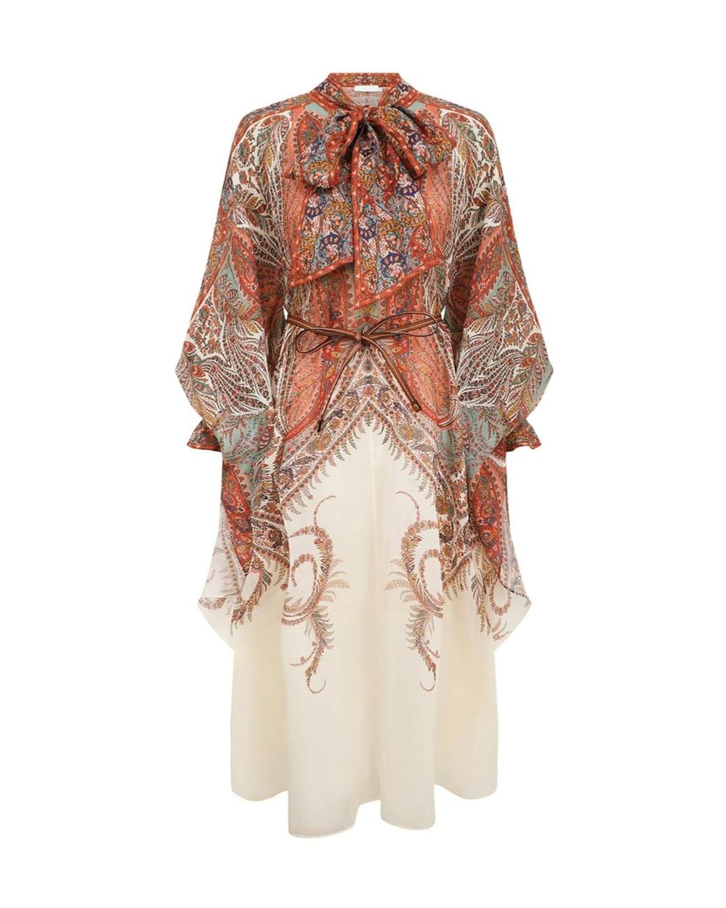 Zimmermann Multicolor Rhiannon Belted Midi Dress