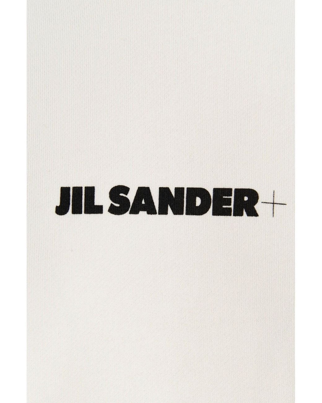 Jil Sander White Logo-Print Long-Sleeve Top