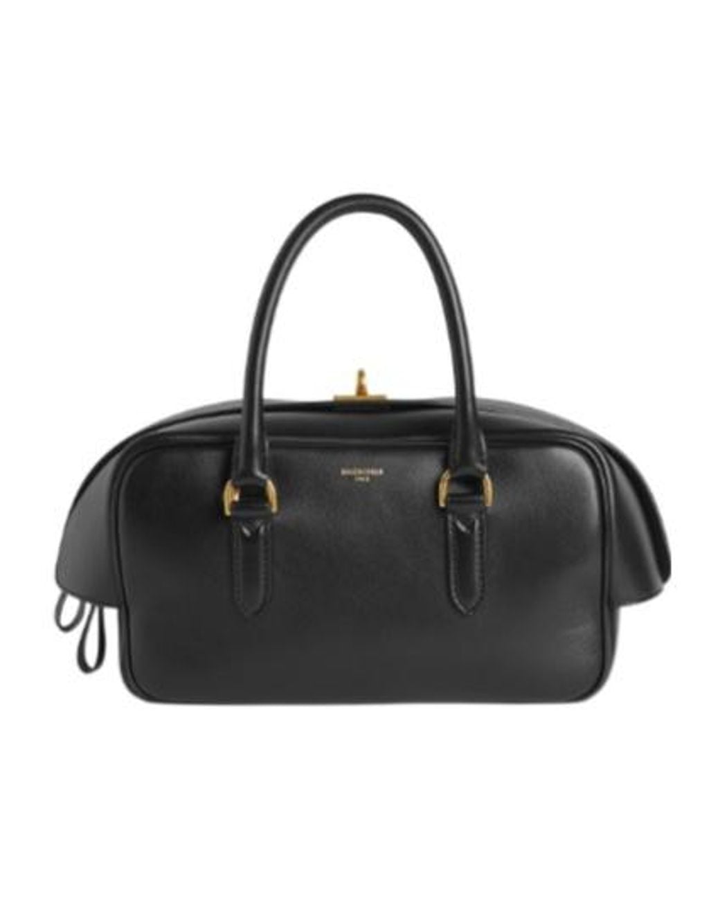 Balenciaga Black Le 7 Small Bowling Bag