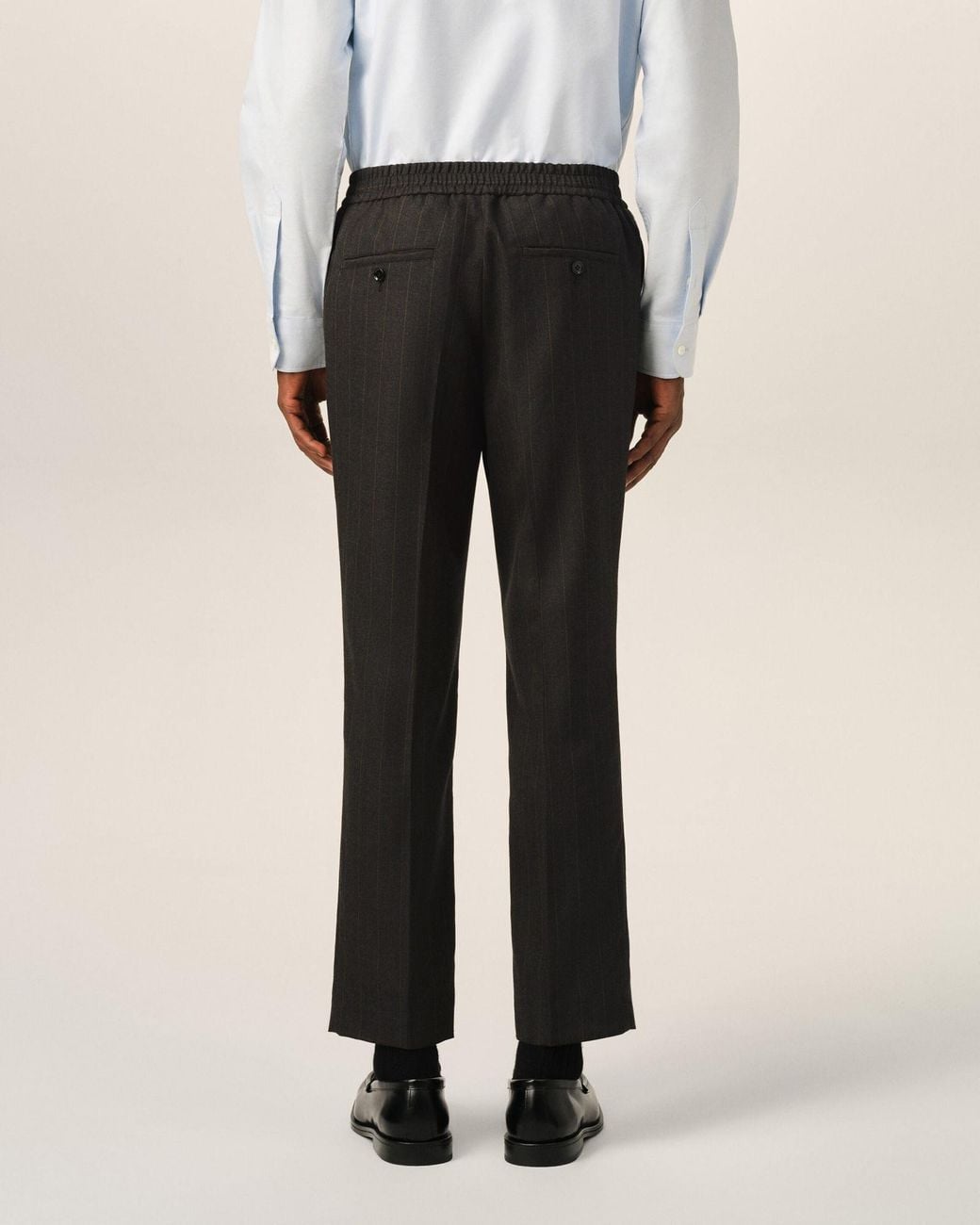 AMI Black Elasticated Waist Trousers for men