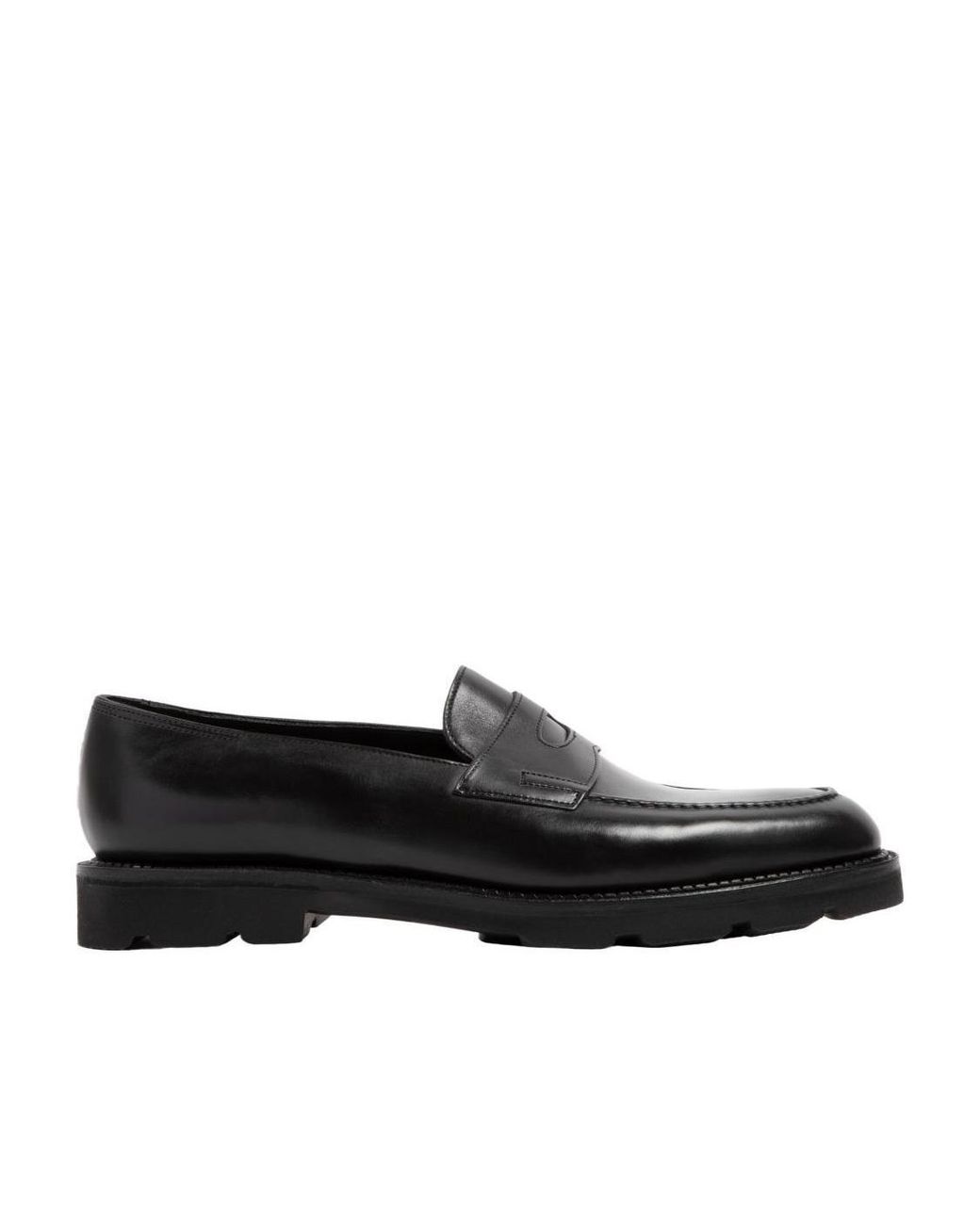 John Lobb Black Slip-On Leather Loafers for men
