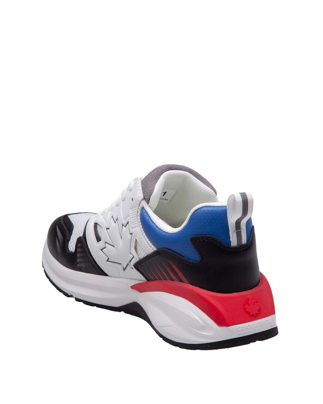 DSquared² Blue Dash Maple Leaf Quilted Sneakers for men