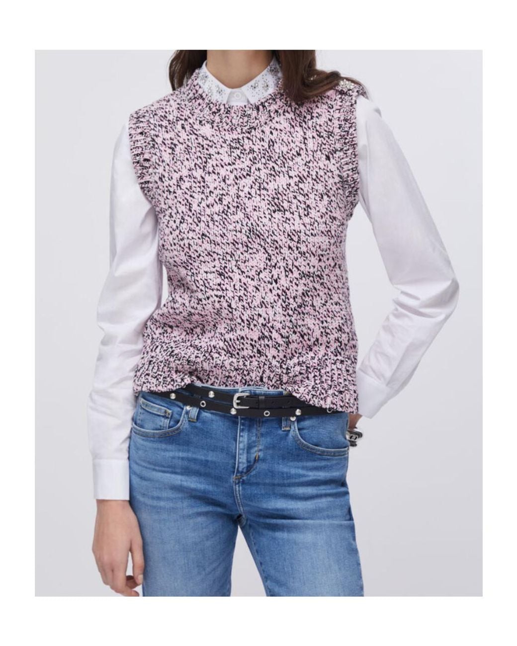 Liu Jo Purple Crystal-Embellished Vest