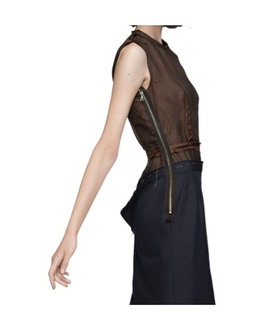 Maison Margiela Blue Sleeveless Midi Dress