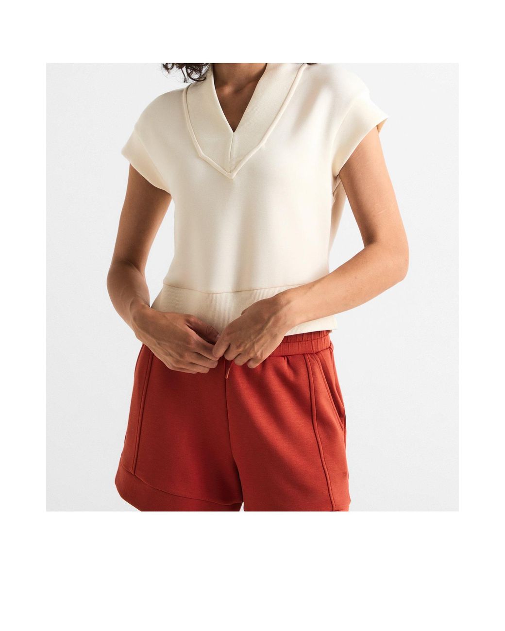 Varley White V-Neck T-Shirt
