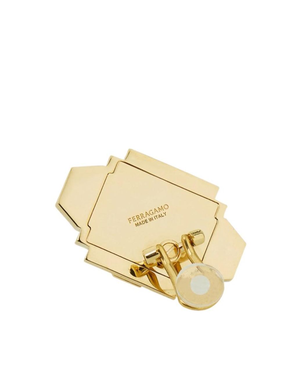 Ferragamo Metallic Ferragamo Eyewear Geometric Crystal Clip-On Earrings