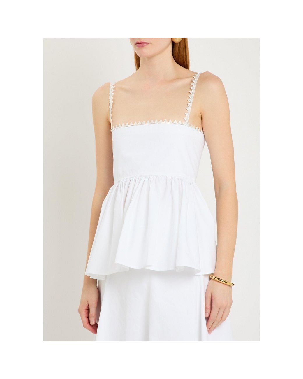 Jacquemus White Square-Collared Cotton Top