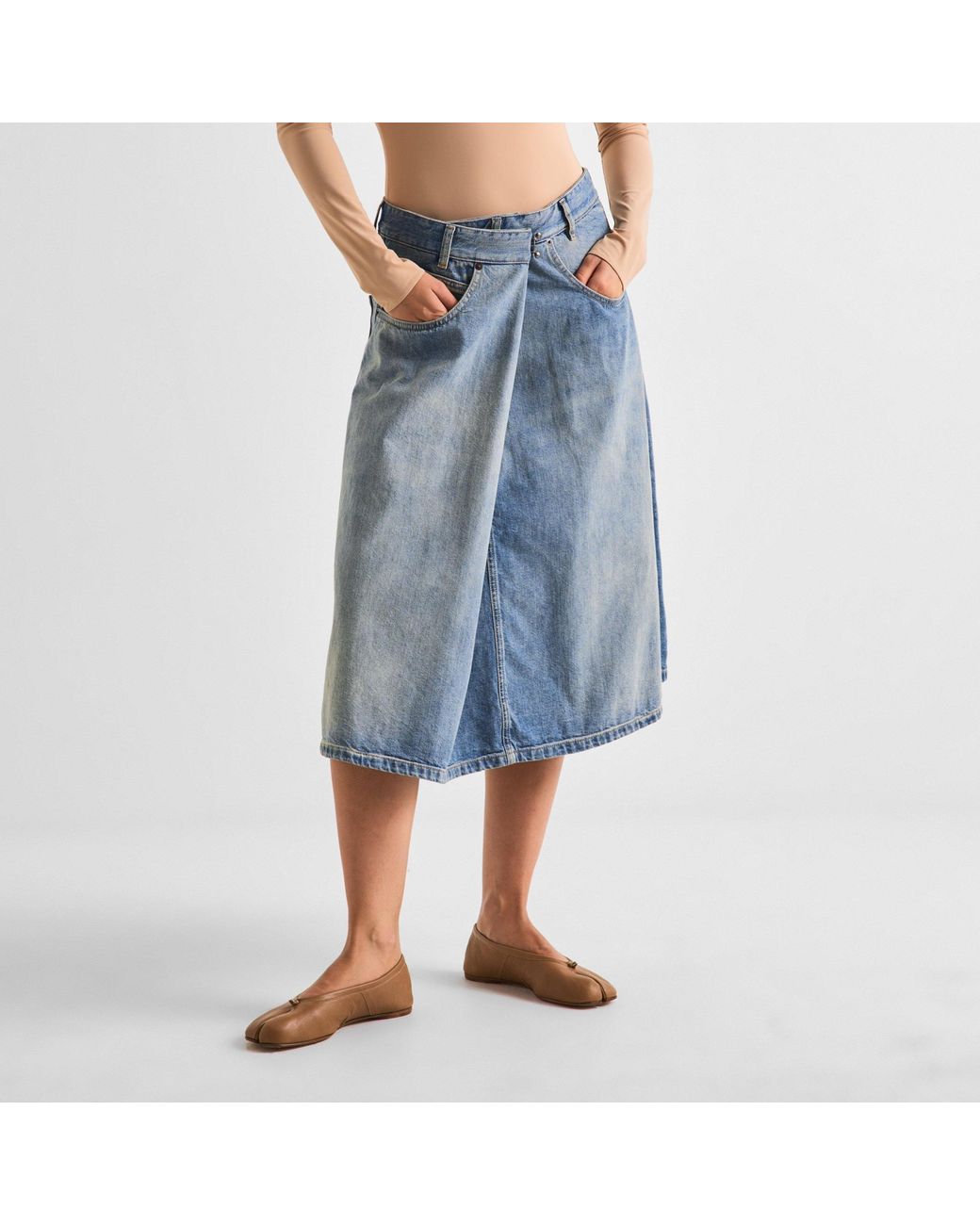 Maison Margiela Blue Denim Midi Skirt