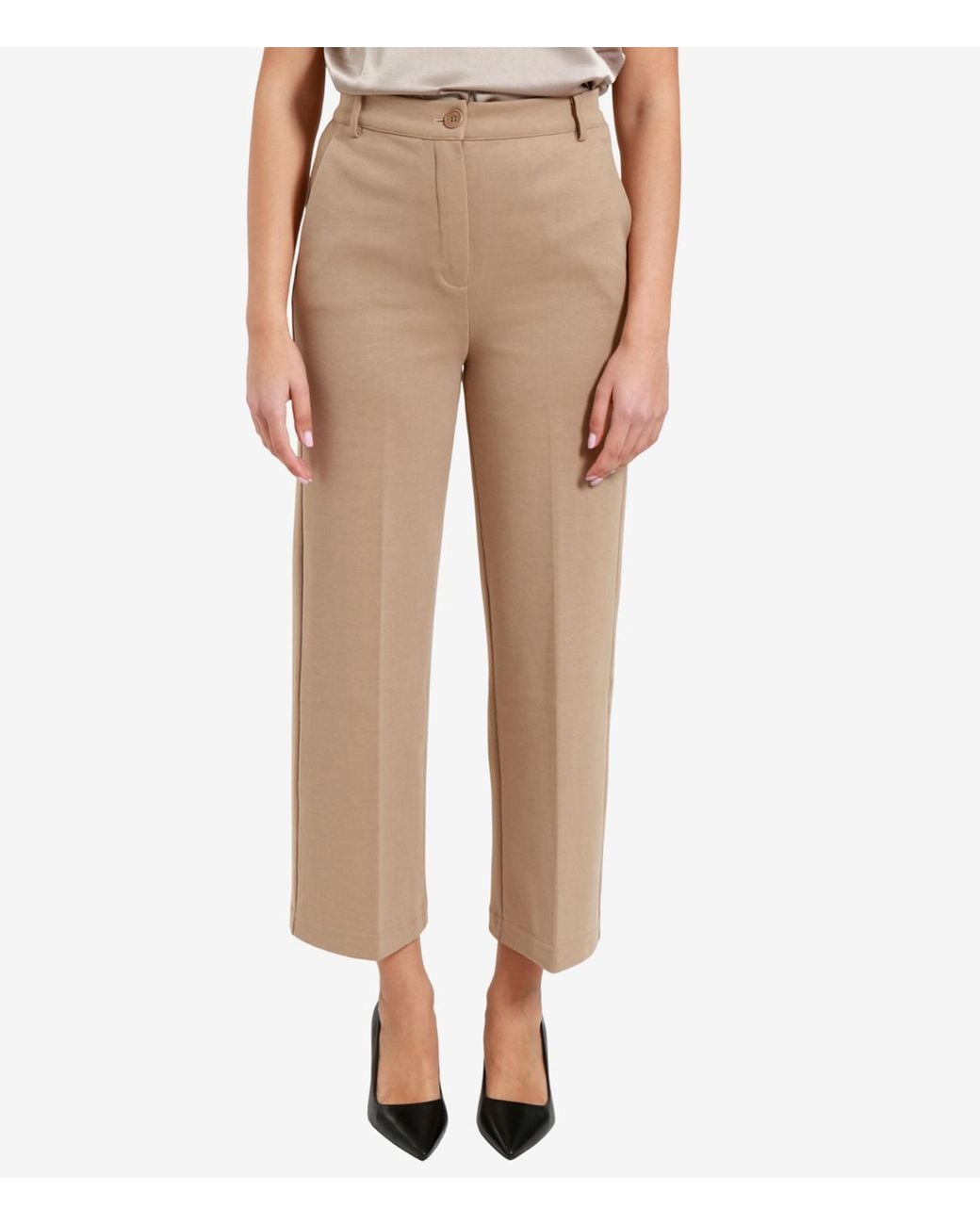 Weekend by Maxmara Natural Wkdabano Pressed Crease Tailored Pants