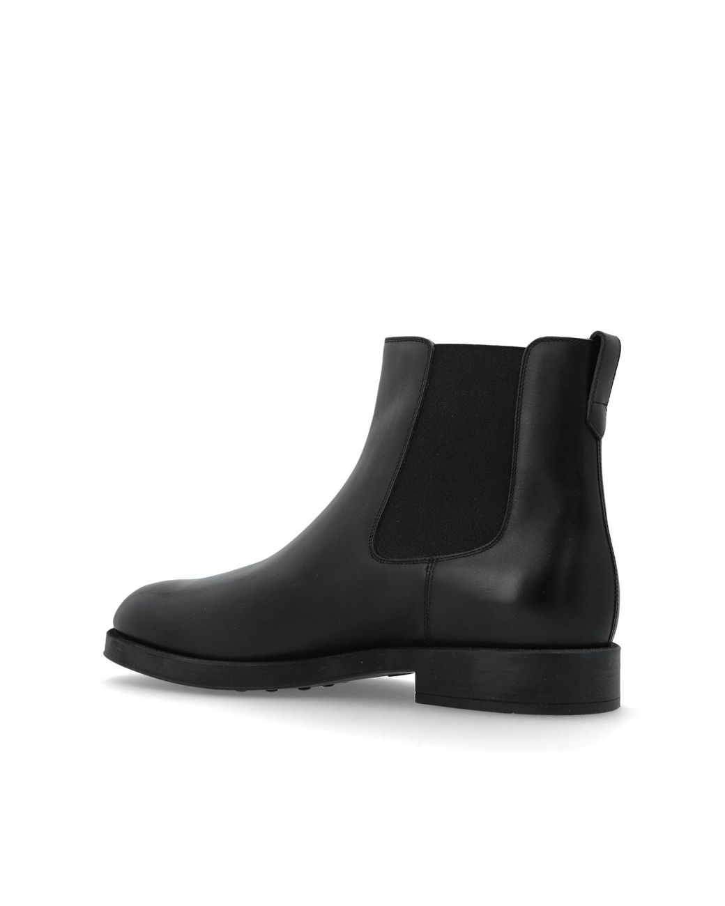 Tod's Black Leather Chelsea Boots for men