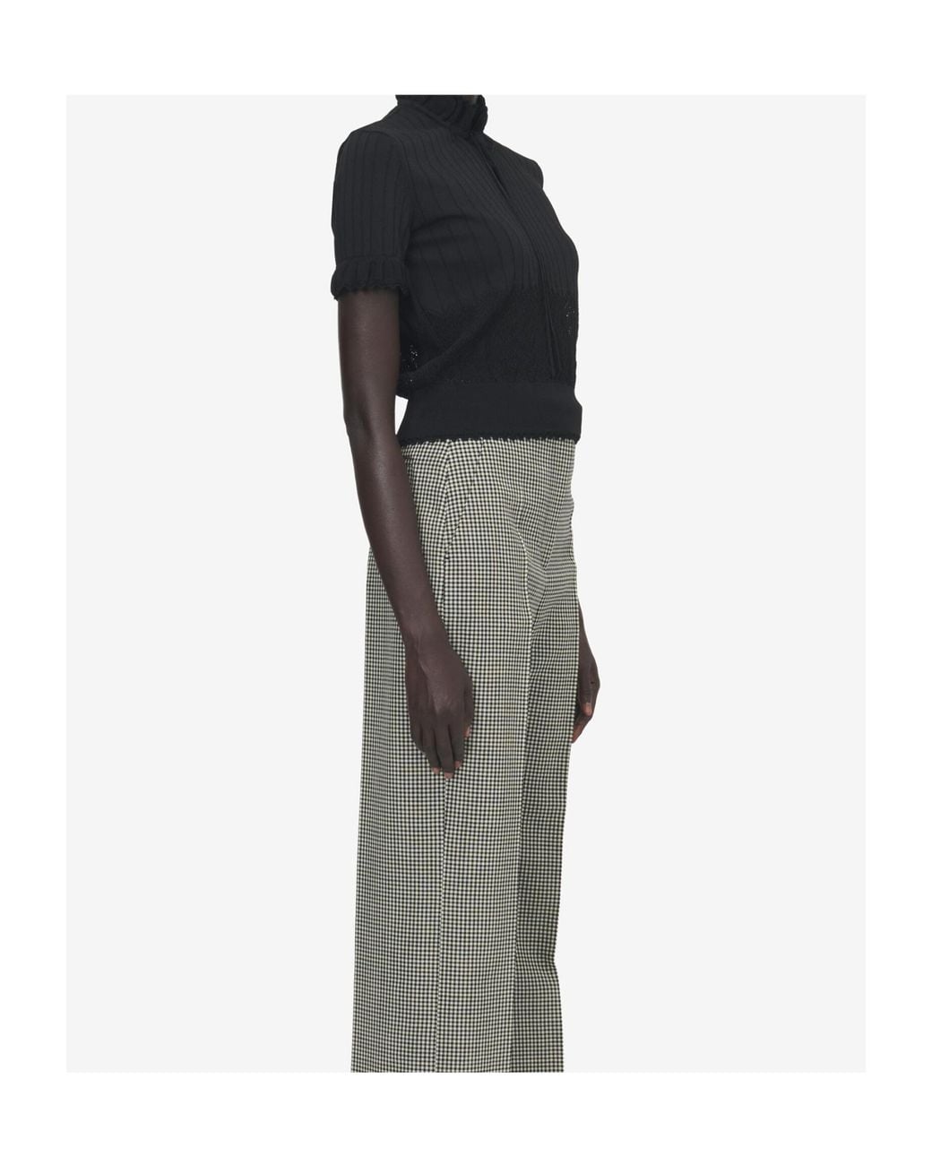 McQueen Blue Pointelle Knit Top