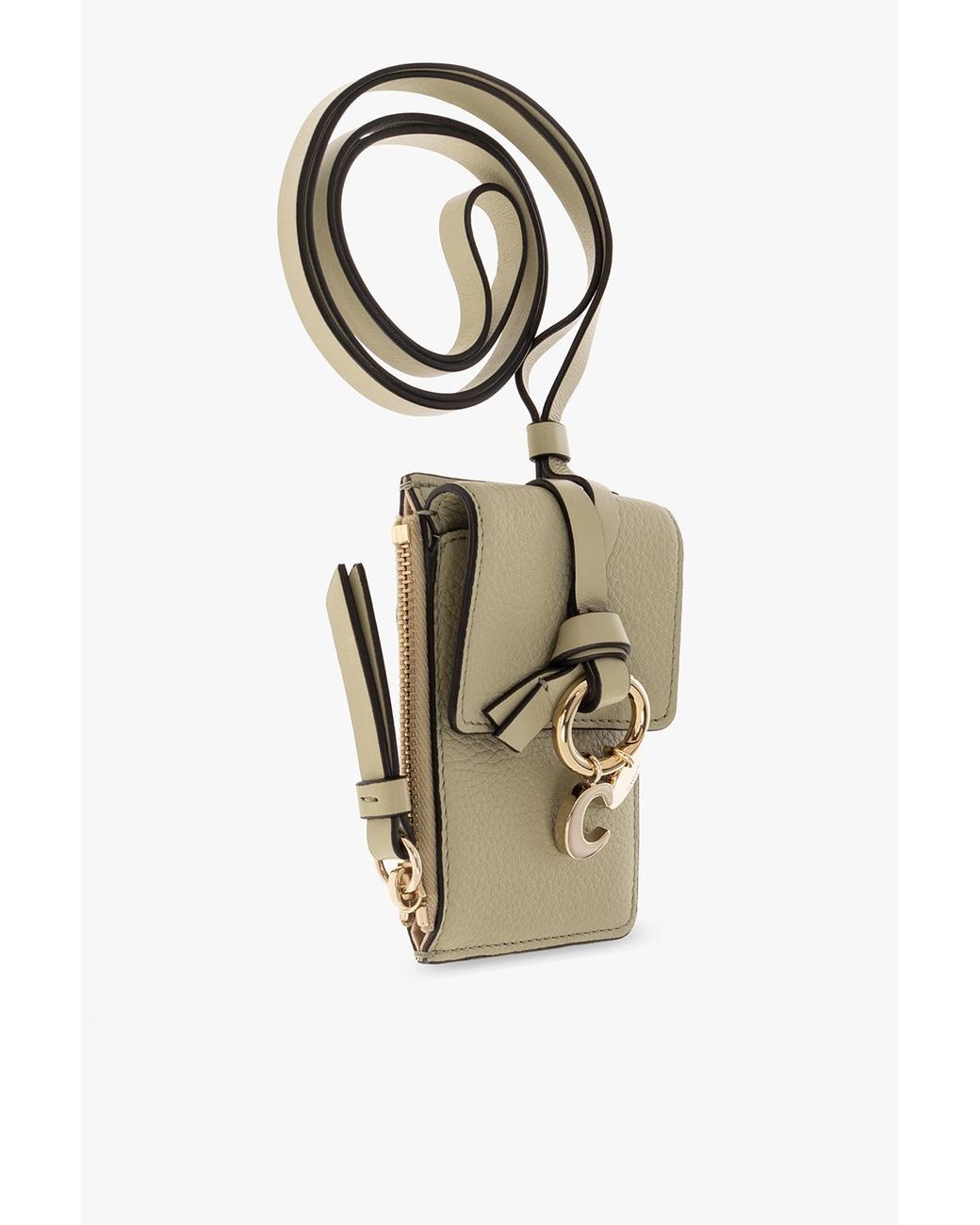 Chloé Metallic Alphabet-Strap Card Holder