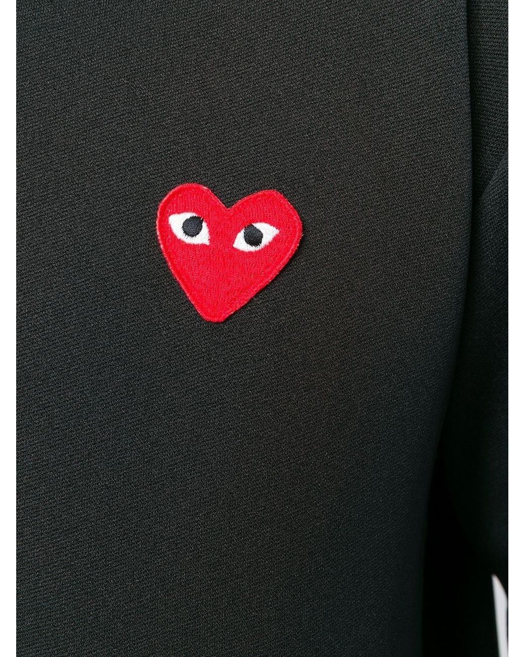 COMME DES GARÇONS PLAY Black Comme Des Garçons Play Logo Patch Zip-Up Hoodie for men