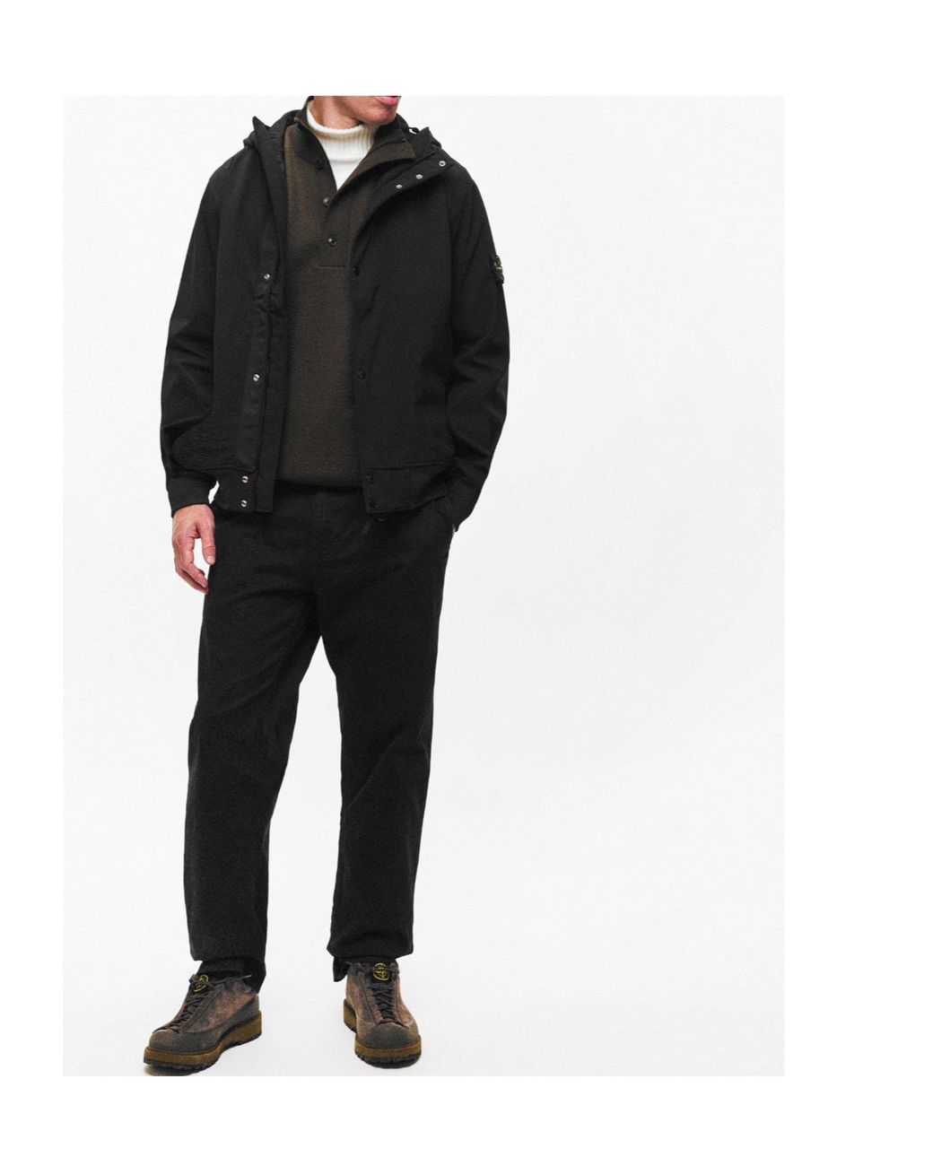 Stone Island Black Sleek Stylish Jacket for men