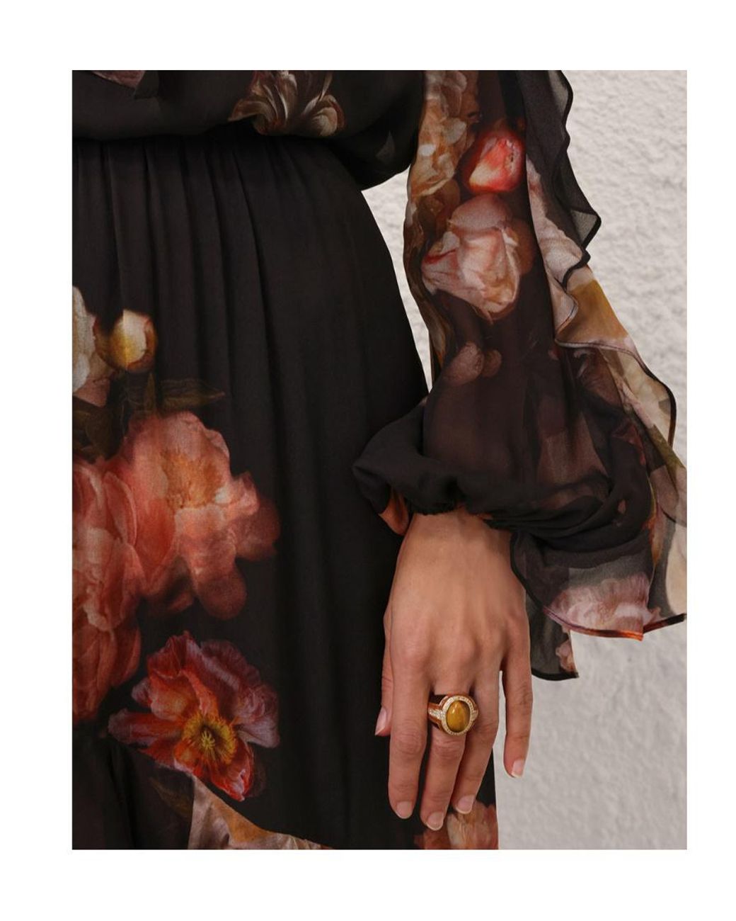 Zimmermann Black Hypnotic Asymmetric Midi Skirt