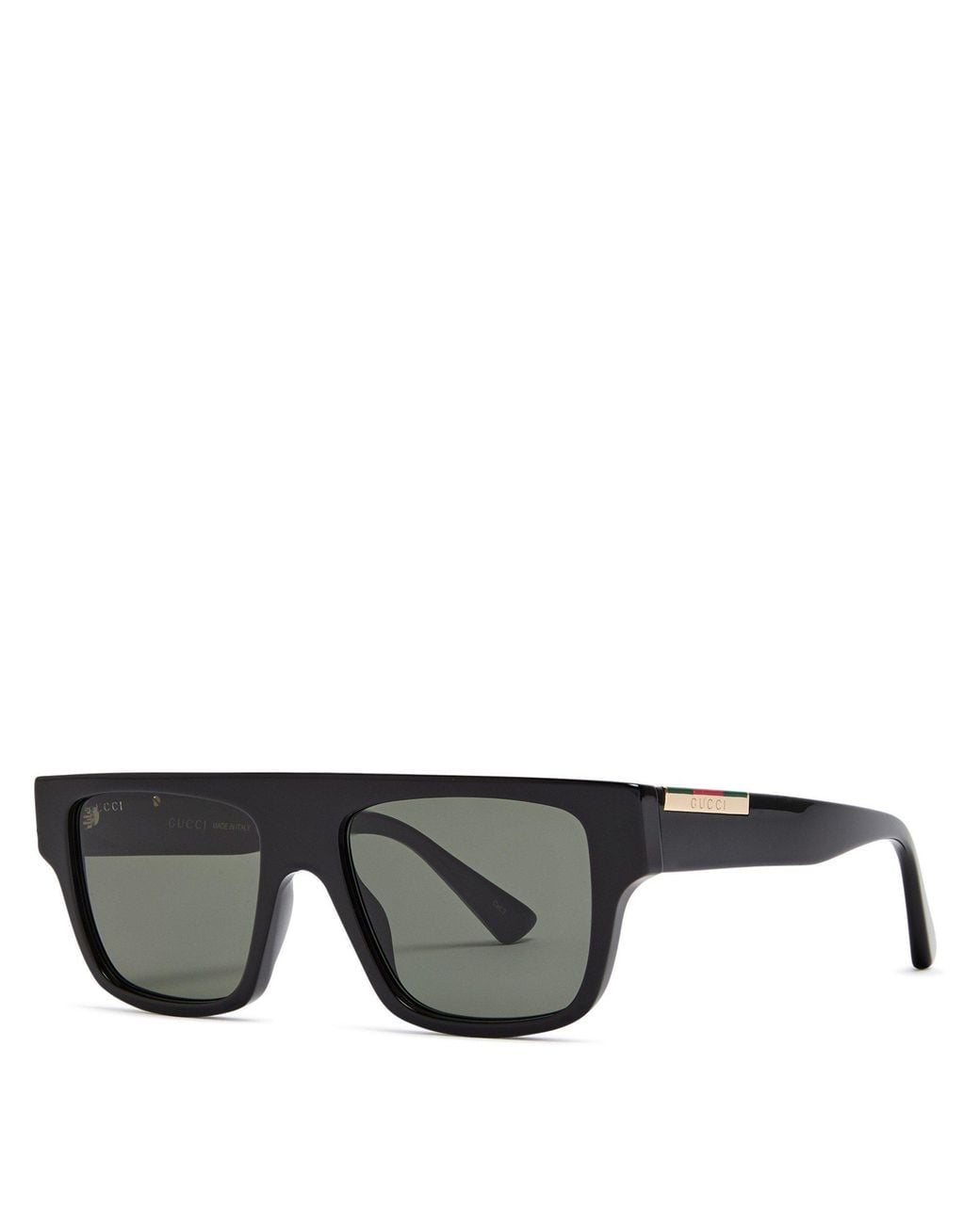 Gucci Gray Flat-Top Rectangular Sunglasses for men