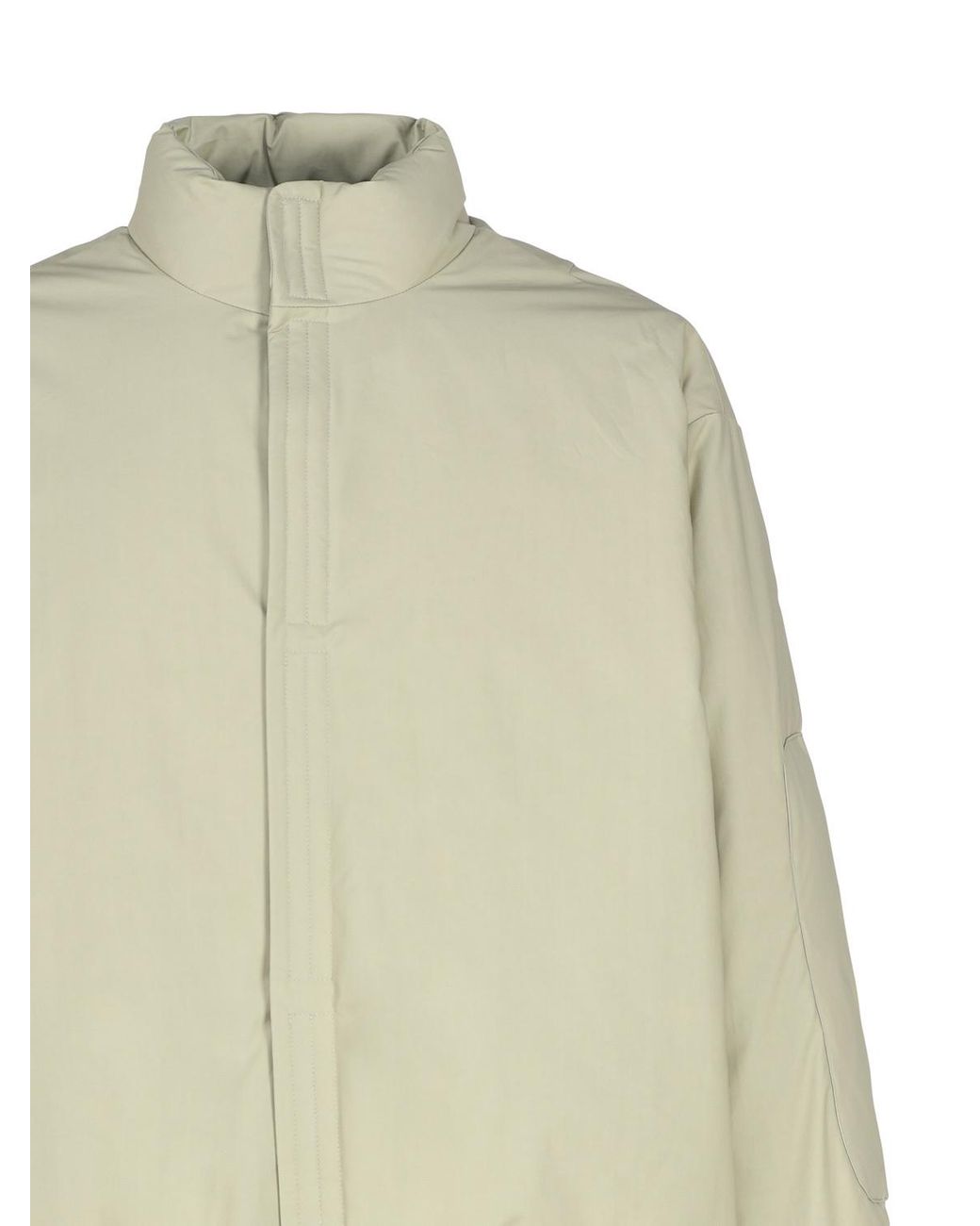 Jil Sander Green Long-Sleeved Down Jacket With Standing Collar for men