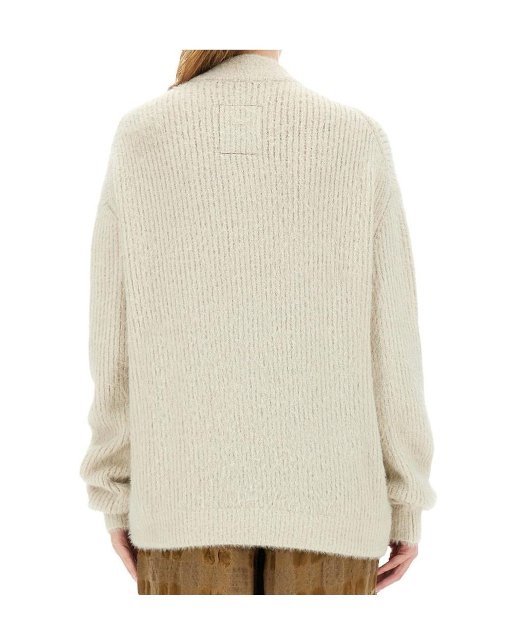 Uma Wang Natural Long-Sleeved Knitted Cardigan