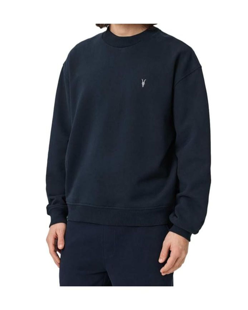 AllSaints Blue Asher Logo Sweatshirt for men