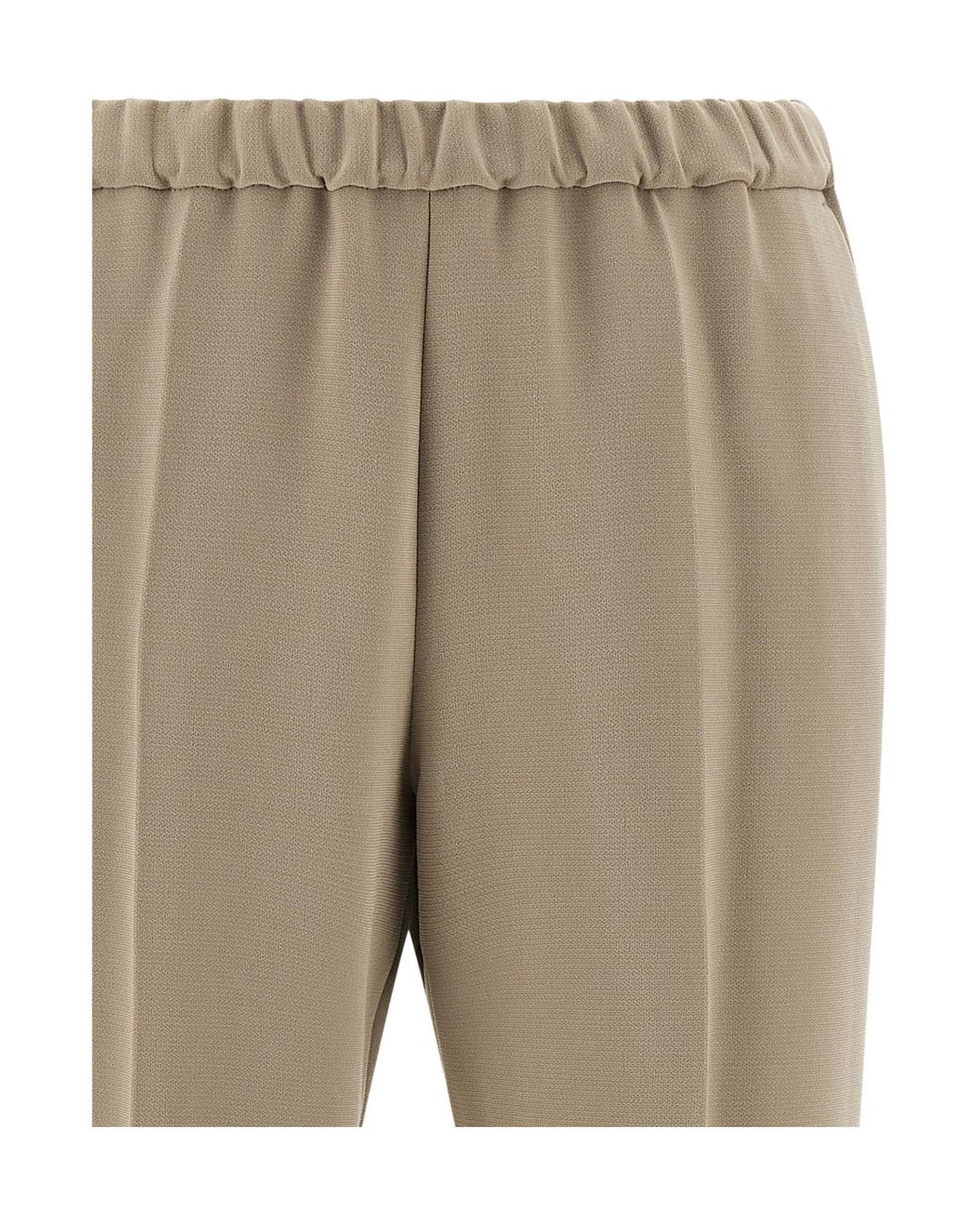 Alberto Biani Natural Elasticated Pleat Trousers