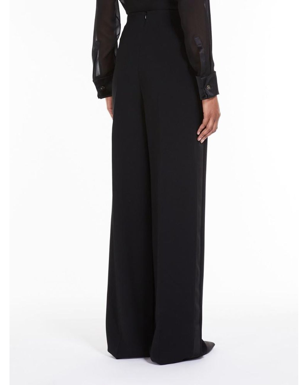 Max Mara Black Button Detailed Straight-Leg Pants