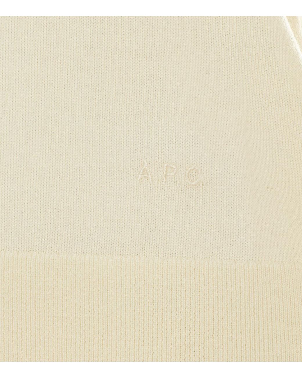 A.P.C. White Philomena Embroidered-Logo Sweater