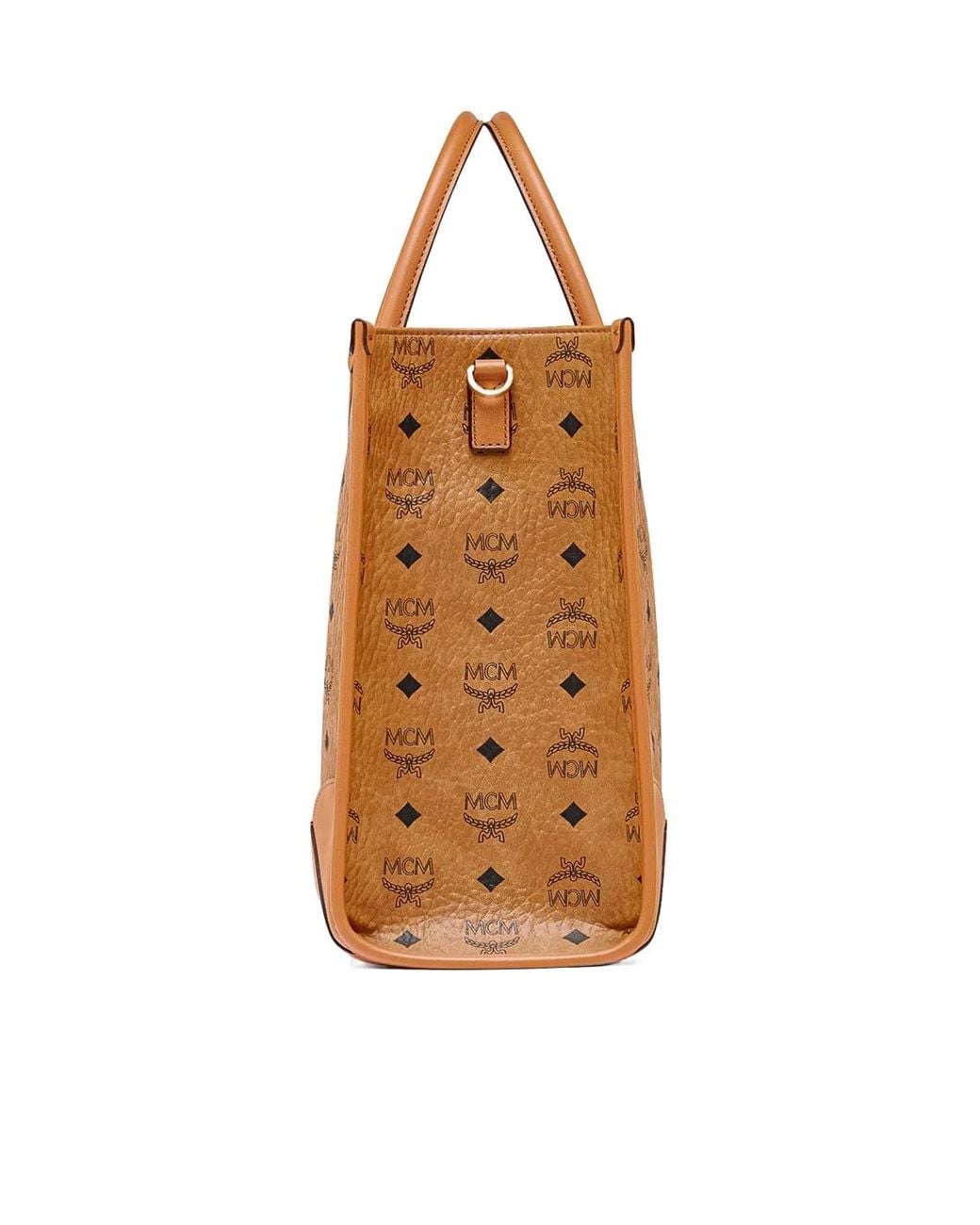 MCM Brown Munich Printed Large Top Handle Bag