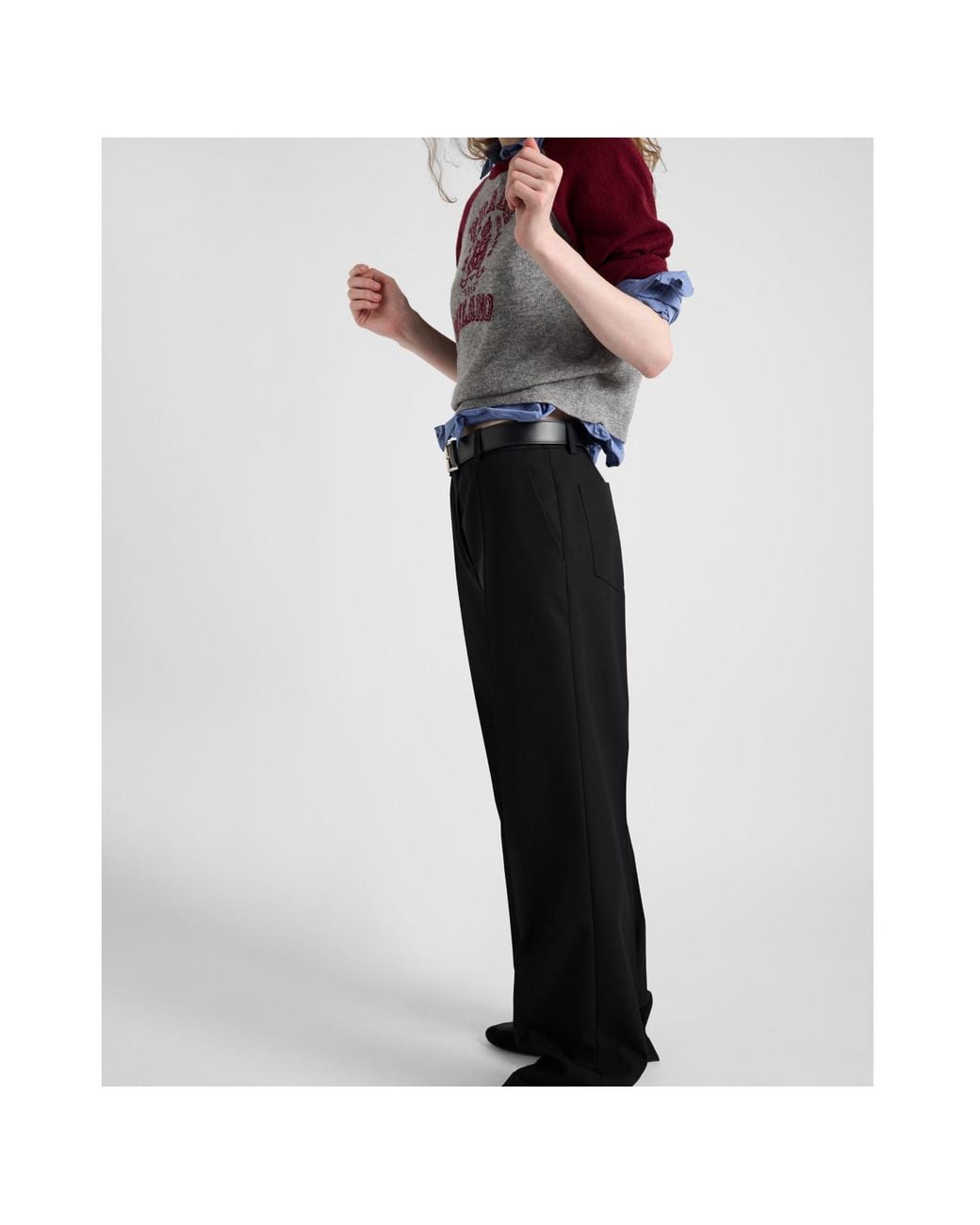 Prada Black Turn-Up Hem Trousers