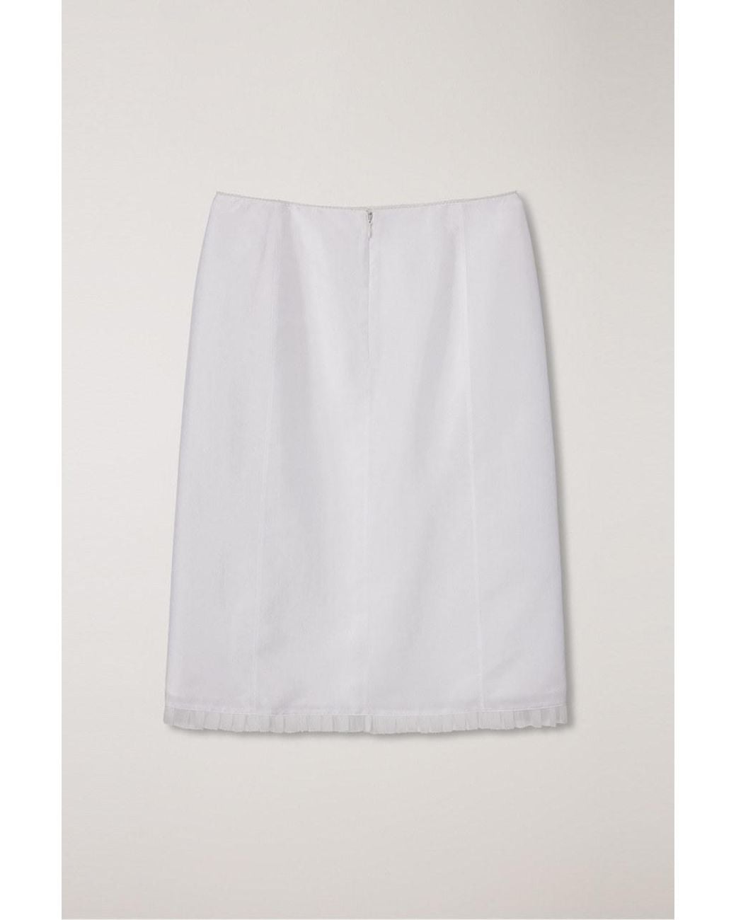 DUNST White H Line Midi Skirt