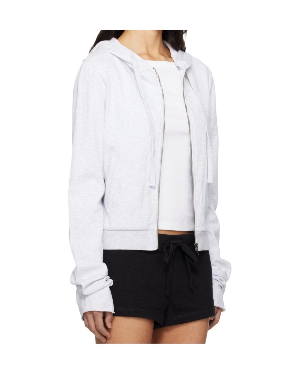 Entire studios White Drawstring Hooded Sweatshirt