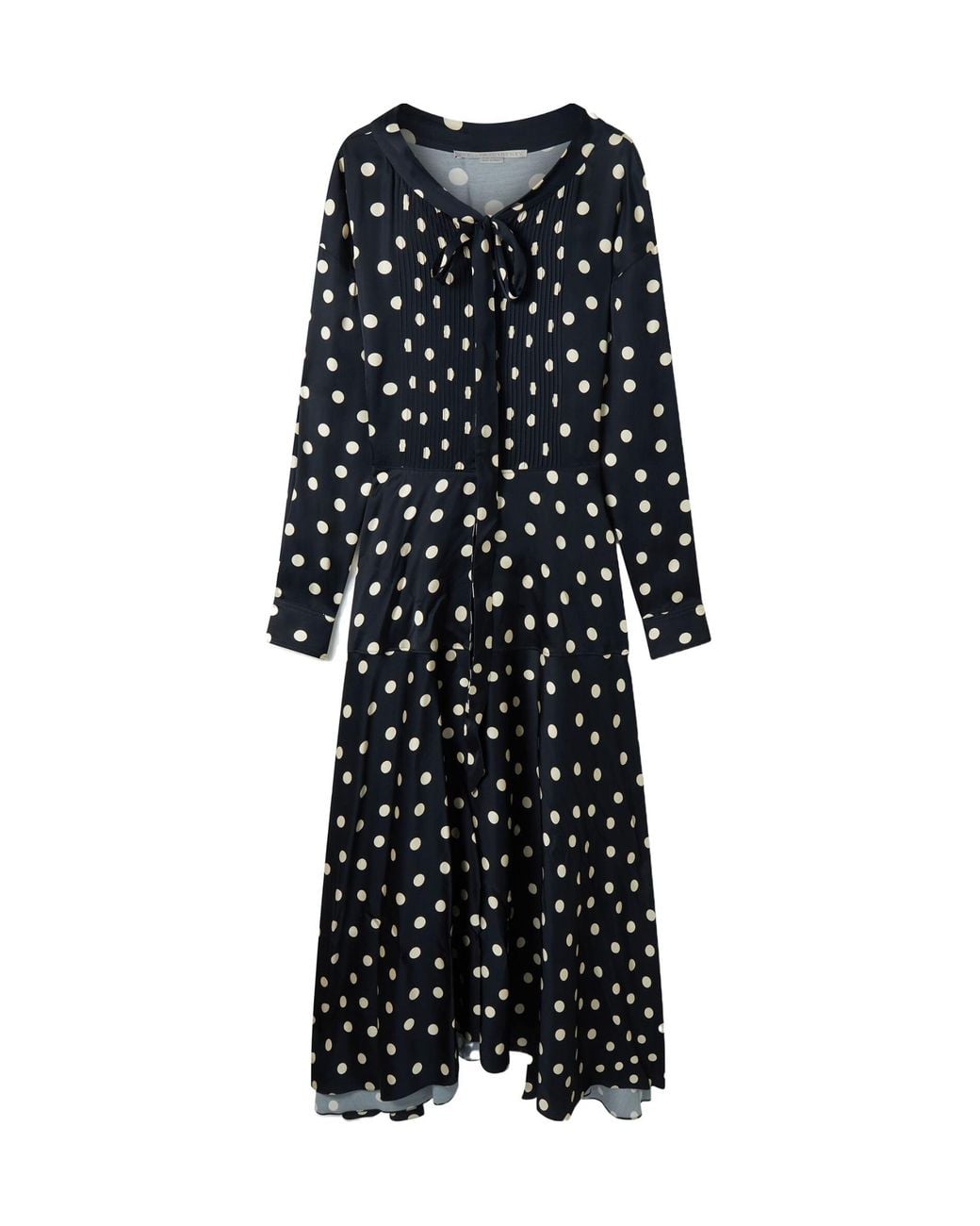 Stella McCartney Black Polka-Dot Drop-Shoulder Maxi Dress