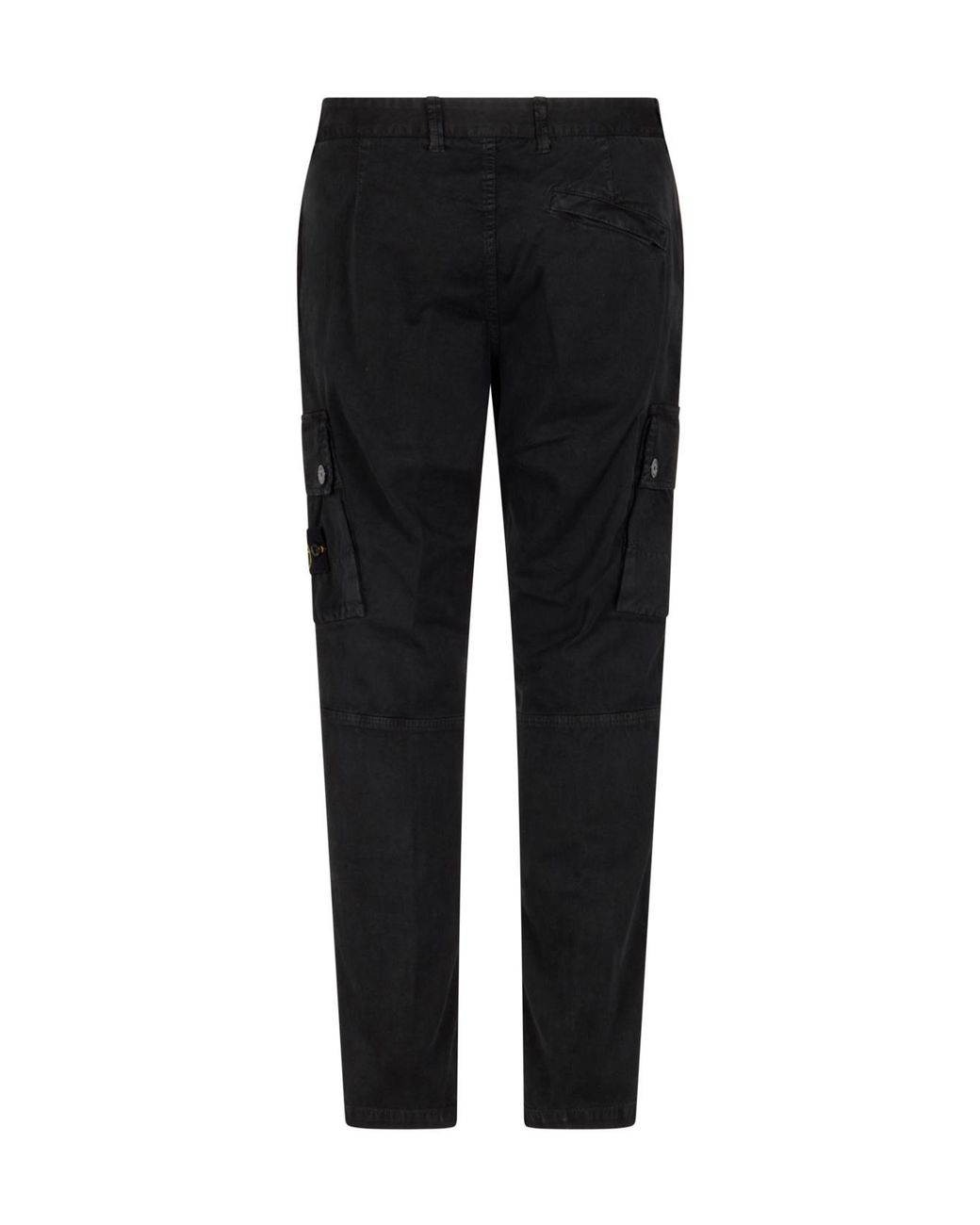 Stone Island Black Logo Patch Cargo Trousers for men