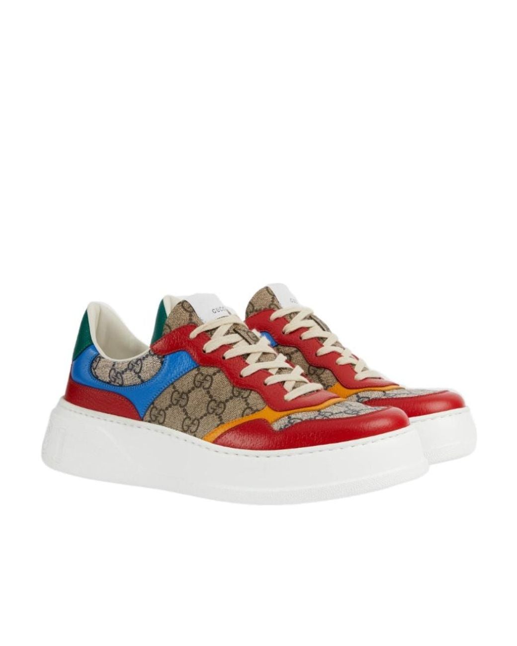 Gucci Blue Gg Panelled Lace-Up Sneakers for men