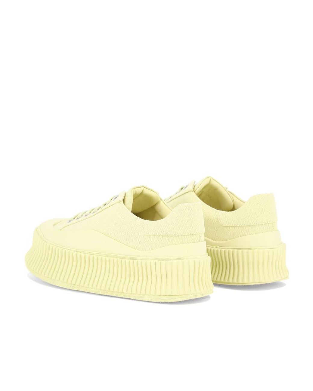 Jil Sander Yellow Panelled Round-Toe Sneakers