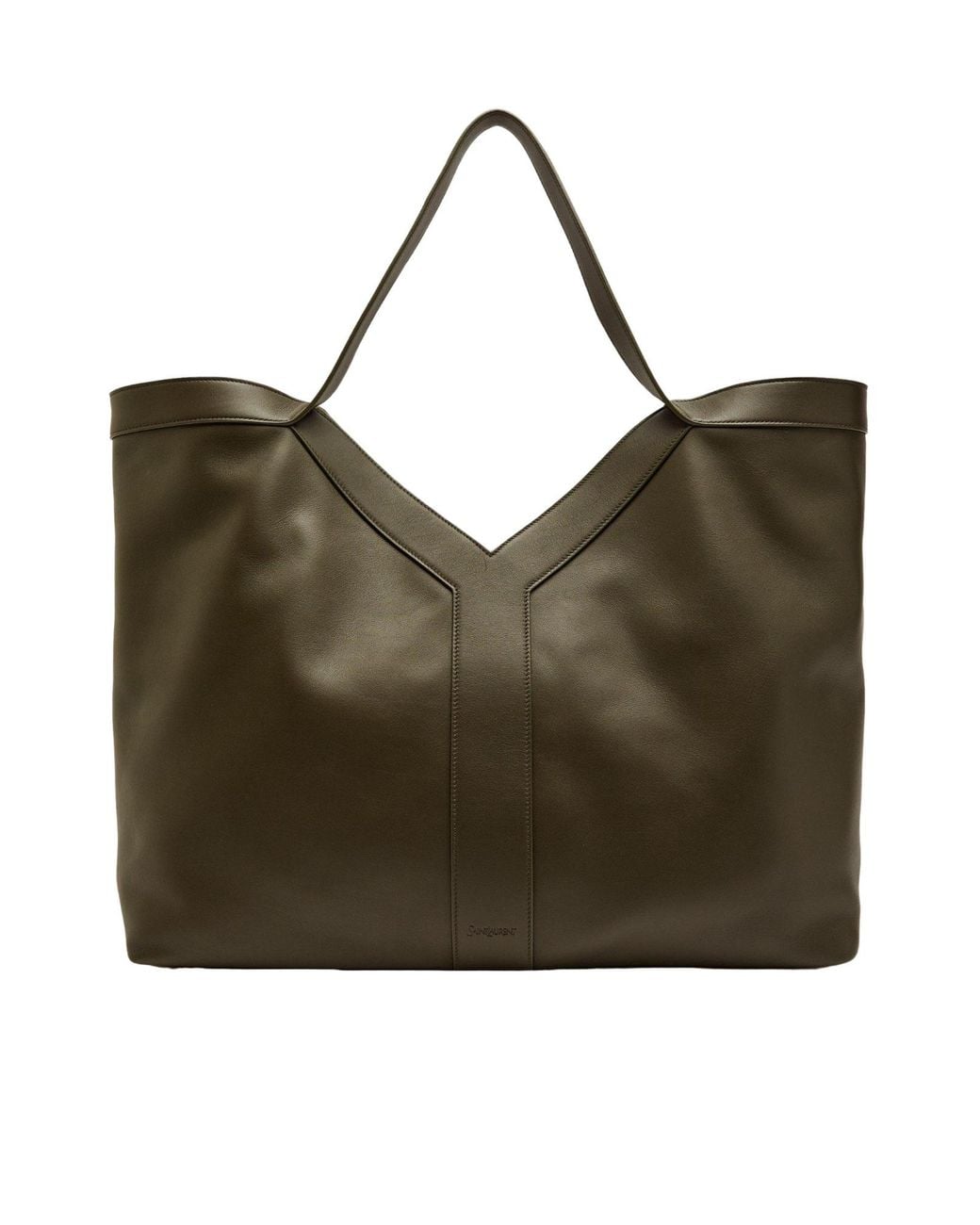Saint Laurent Green Leather Tote Bag for men