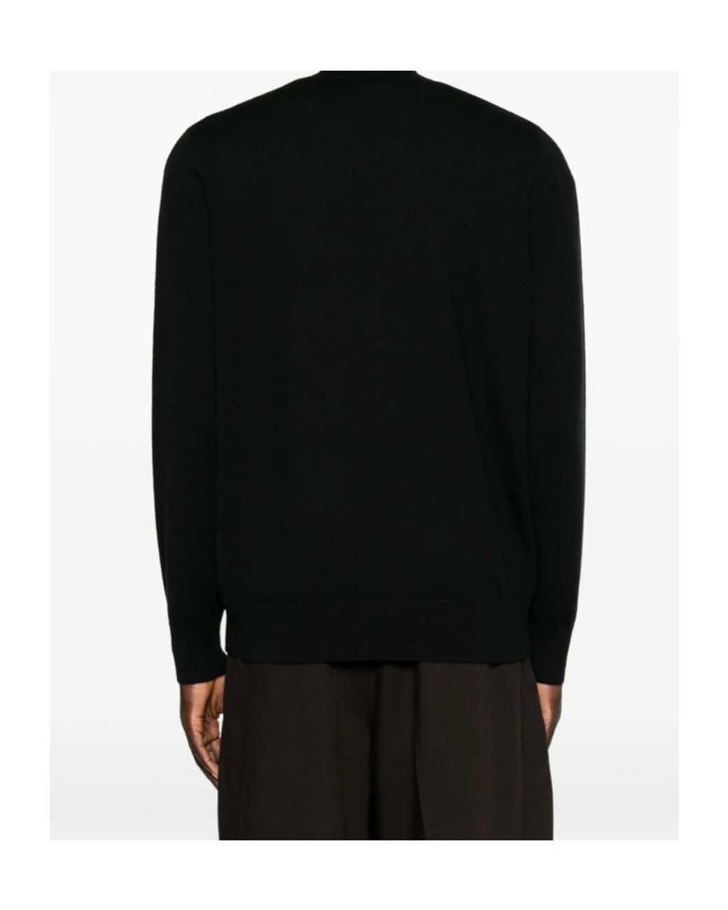 Dries Van Noten Black Long-Sleeved Sweater for men