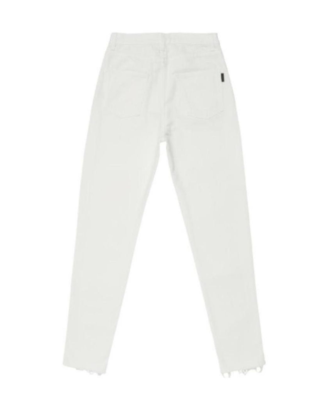 Saint Laurent White Raw-Edge Straight Leg Jeans