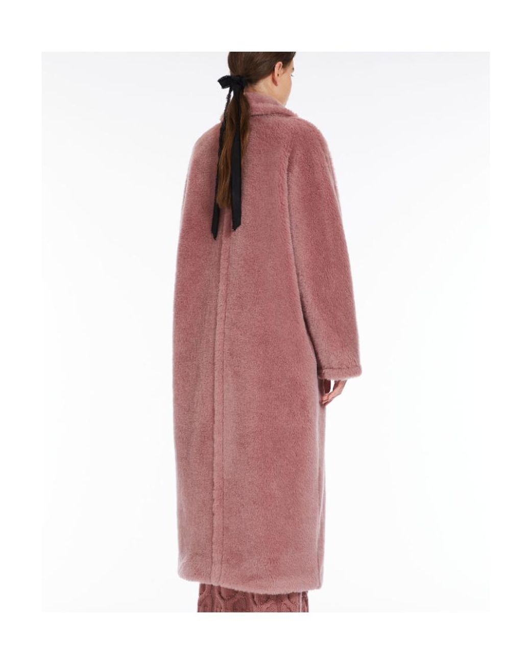 Max Mara Red Double-Breasted Fleece Coat