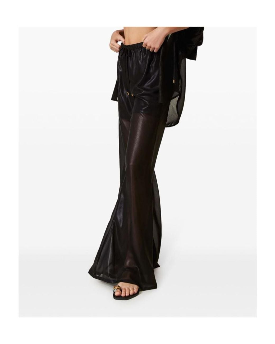 Twinset Black Semi-Sheer Trousers