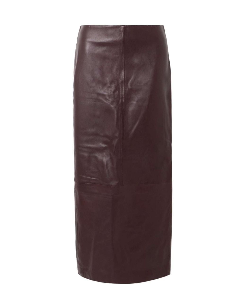 St. Agni Purple Paneled Leather Maxi Skirt