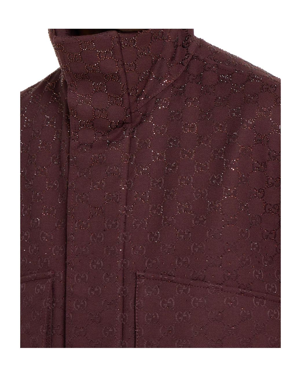Gucci Red Embellished Gg Monogrammed Padded Jacket for men