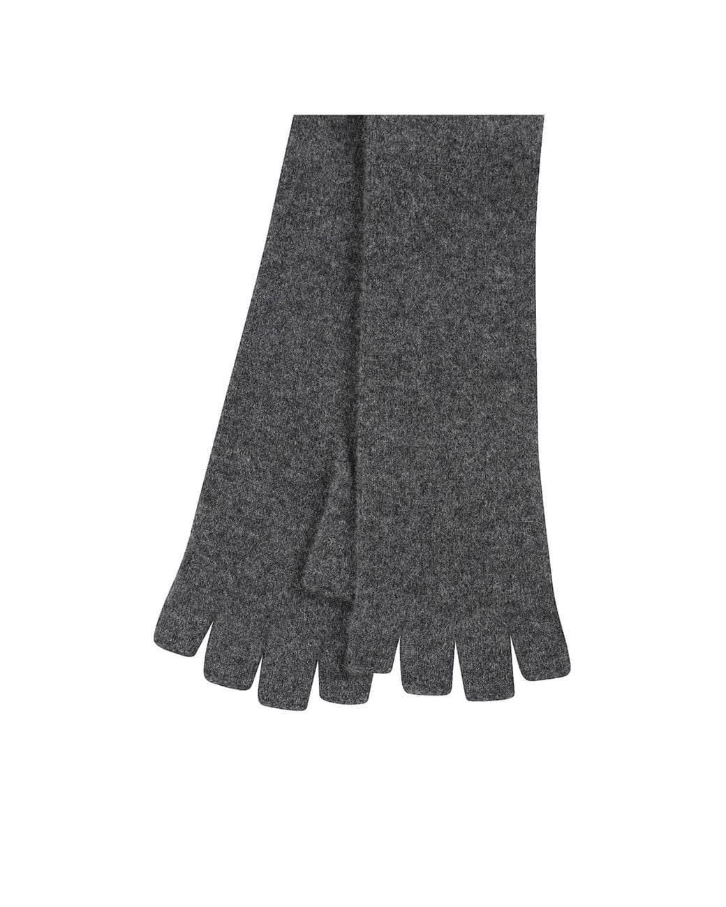 Drumohr Gray Long Fingerless Gloves