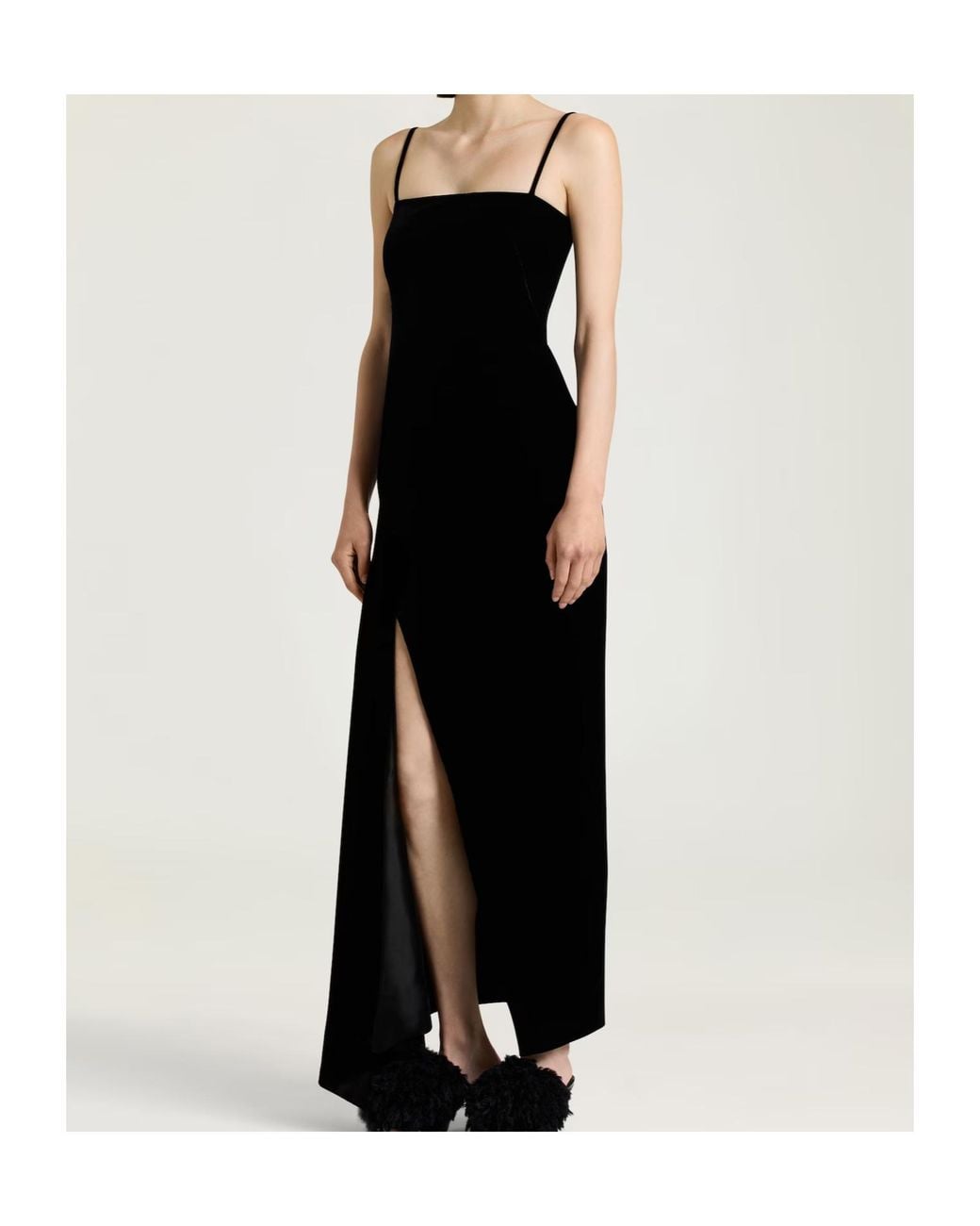 Givenchy Black Sliced Long Slashed Dress