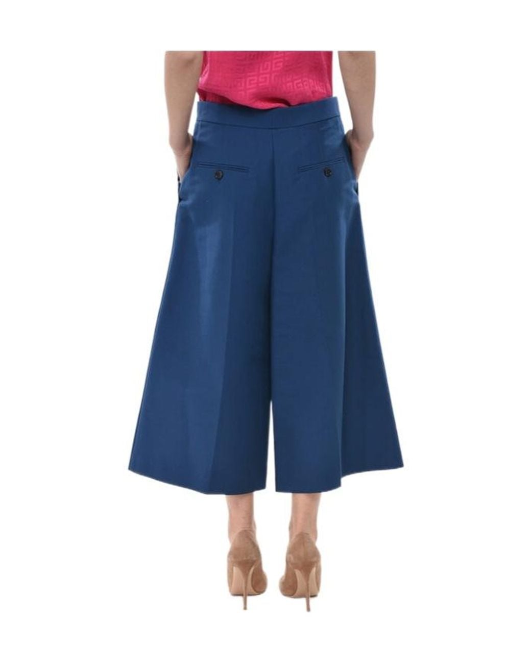 Marni Blue Wide-Leg Casual Pants