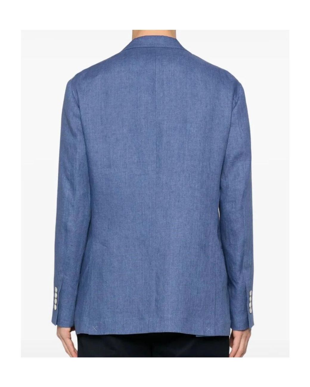 Brunello Cucinelli Blue Single-Breasted Tailored Blazer for men