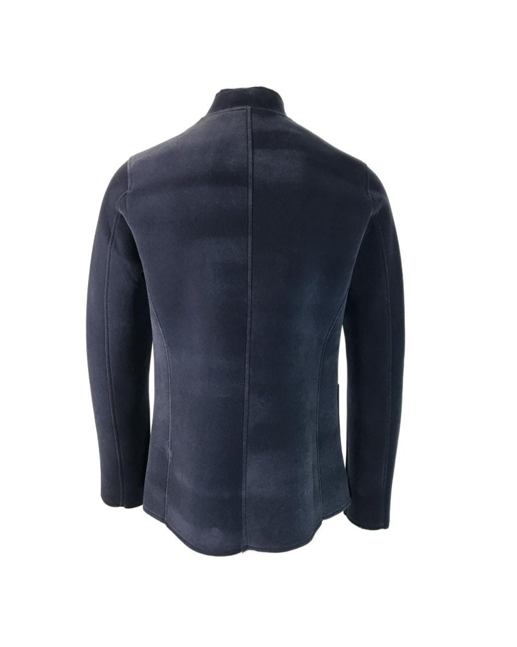 Emporio Armani Blue Logo Single-Breasted Collar Coat for men