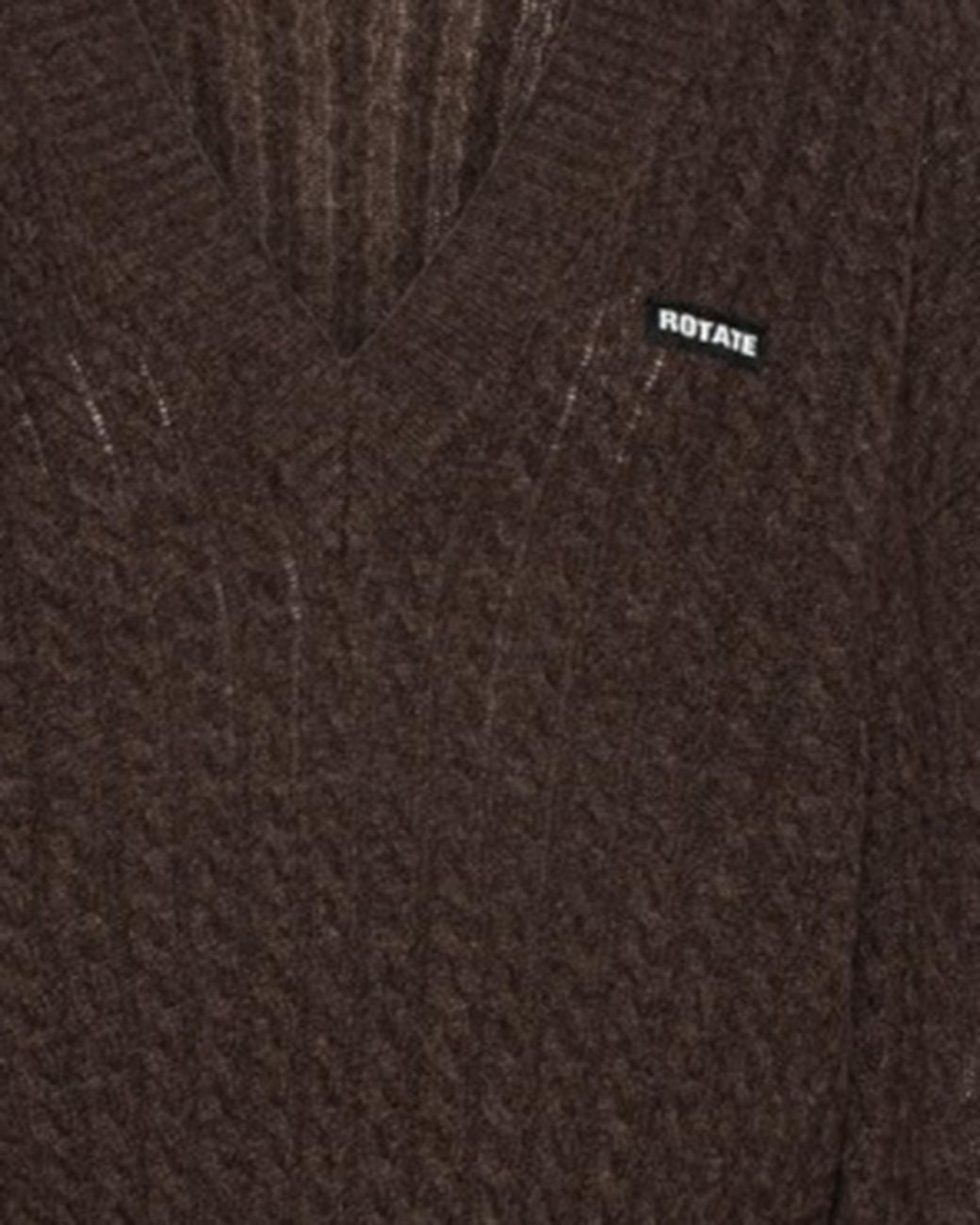 ROTATE BIRGER CHRISTENSEN Brown V-Neck Knitwear
